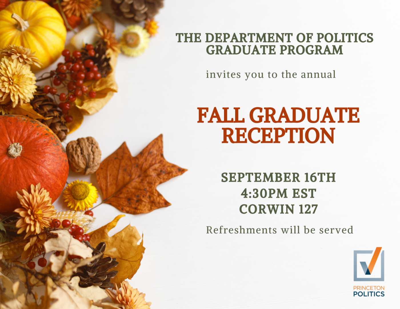 2026 Fall grad reception invitation